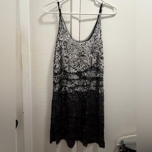Arden B Black and Silver Sequin Backless Dress